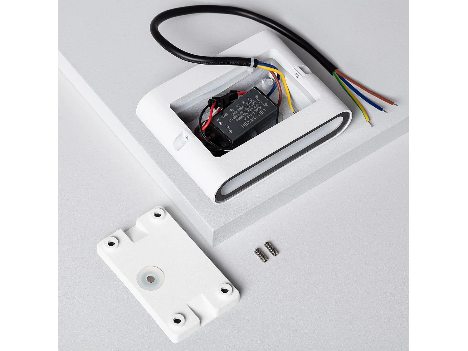 Applique da Parete Esterni LED 6W Alluminio Quadrata Illuminazione Doppia Luce Luming Bianco 4000K Bianco Naturale