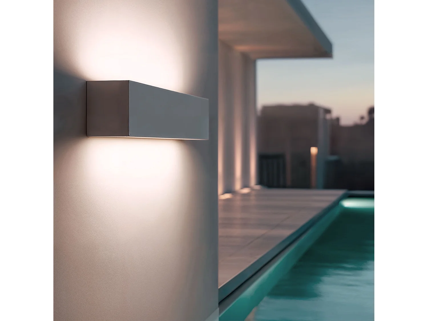 Applique Murale LED Extérieure Lena 10W Éclairage Double Face Rectangulaire Blanche 2700K Blanc chaud