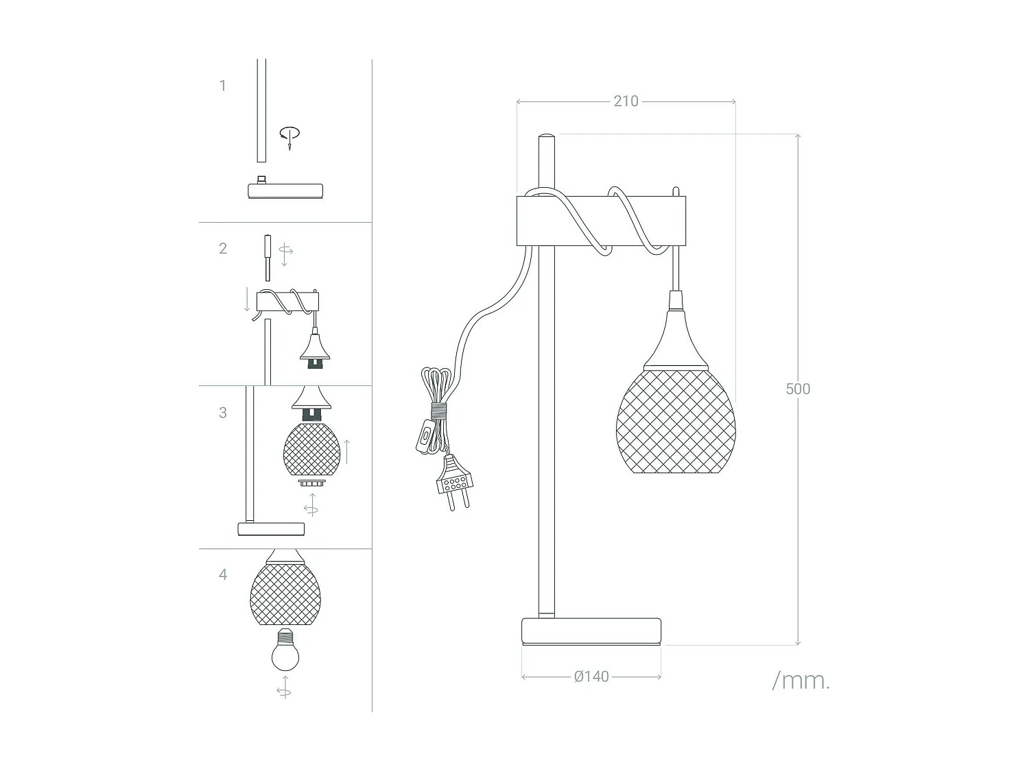 Lampe à Poser Monah WiFi avec Variateur Blanc