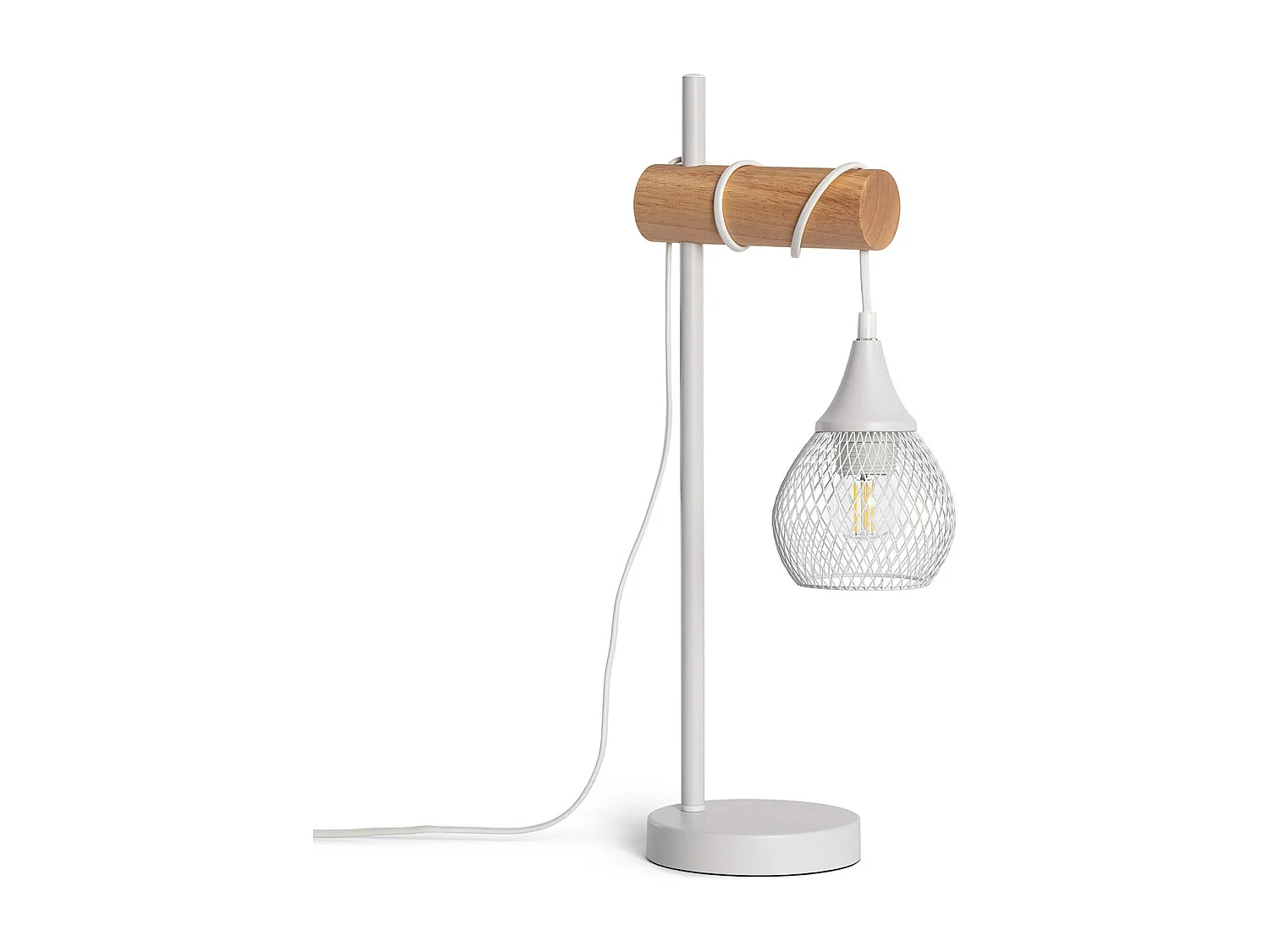 Lampada da Tavolo in Metallo Wi-Fi con Regolatore Monah Bianco