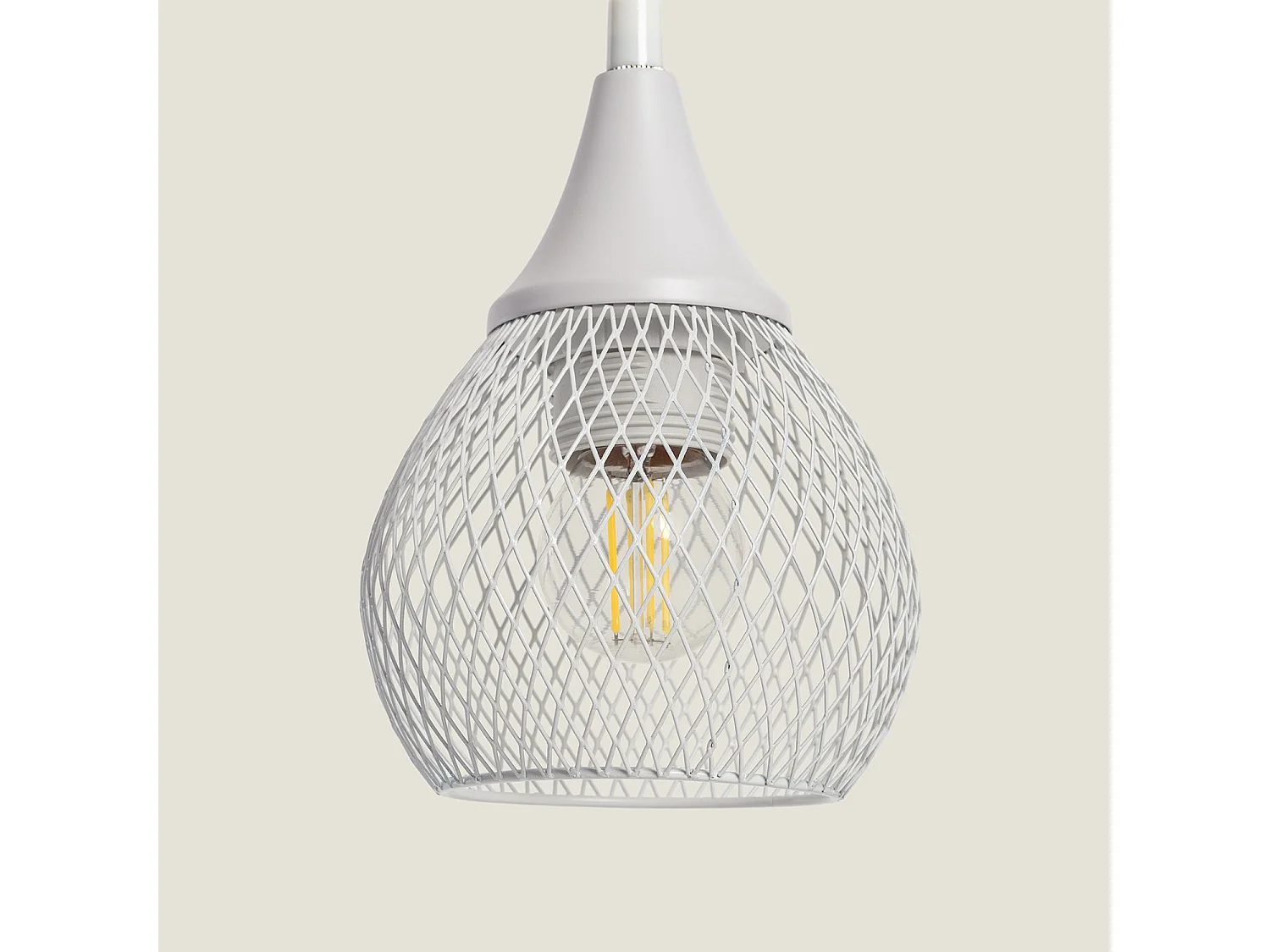 Lampada da Tavolo in Metallo Wi-Fi con Regolatore Monah Bianco