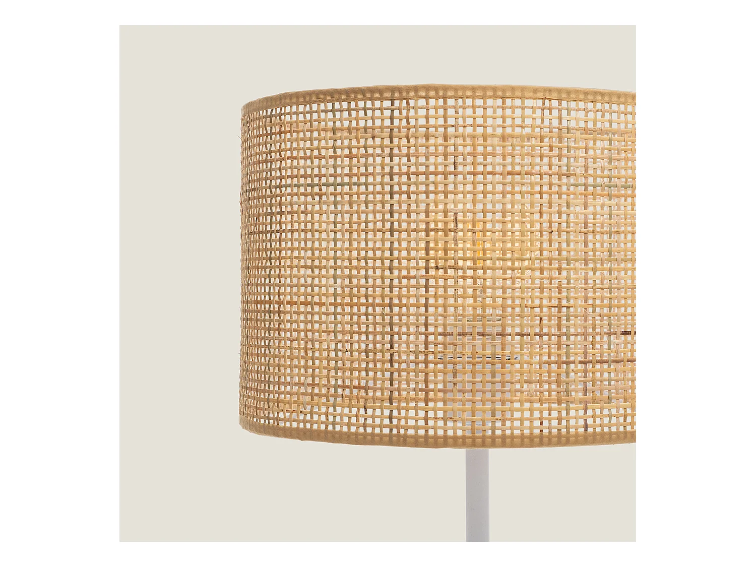 Lampe à Poser Rotin et Métal Baracoa Blanc