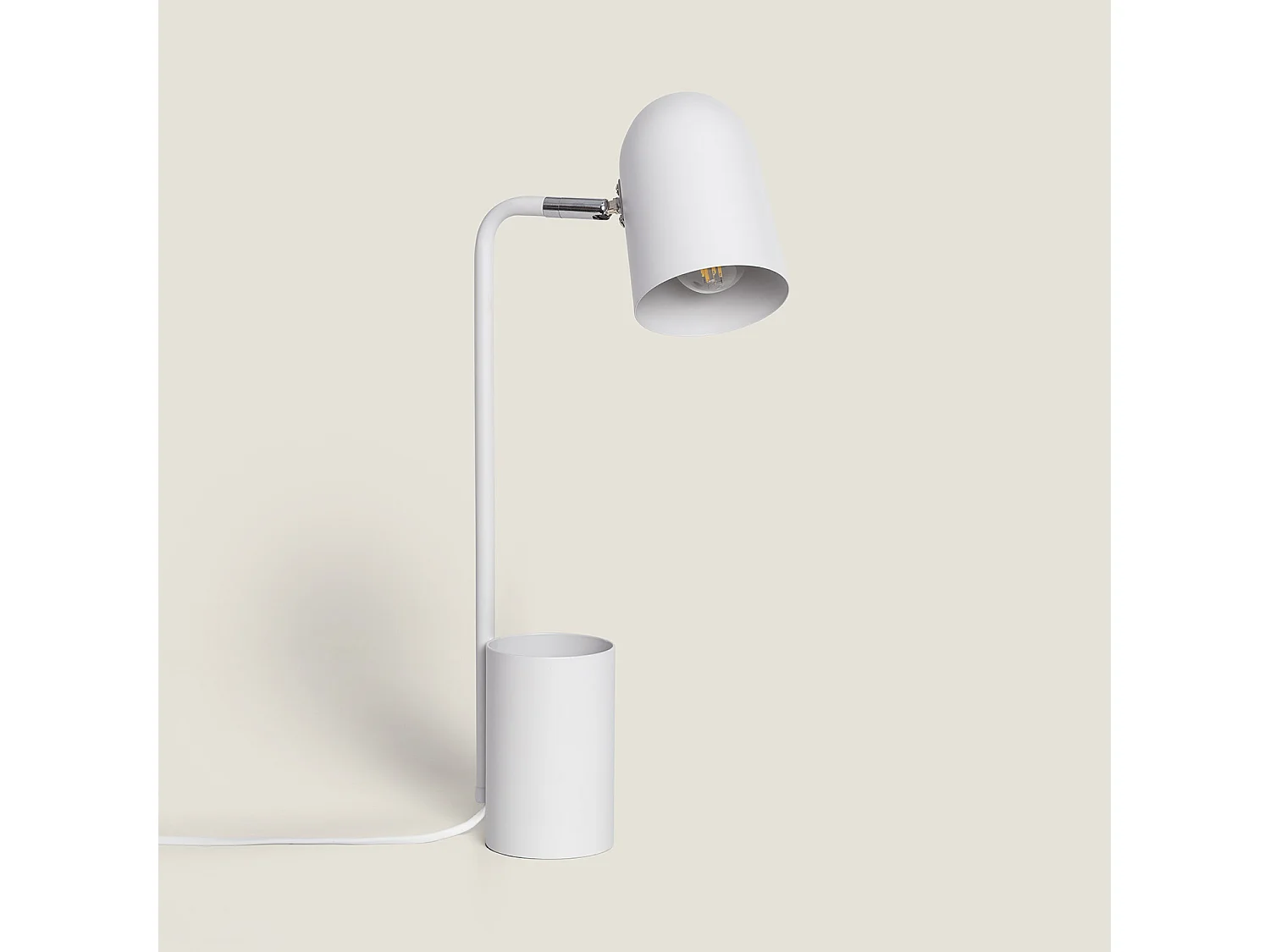 Lampe de Bureau Flex Métal Waal avec Porte-Crayons  Blanc