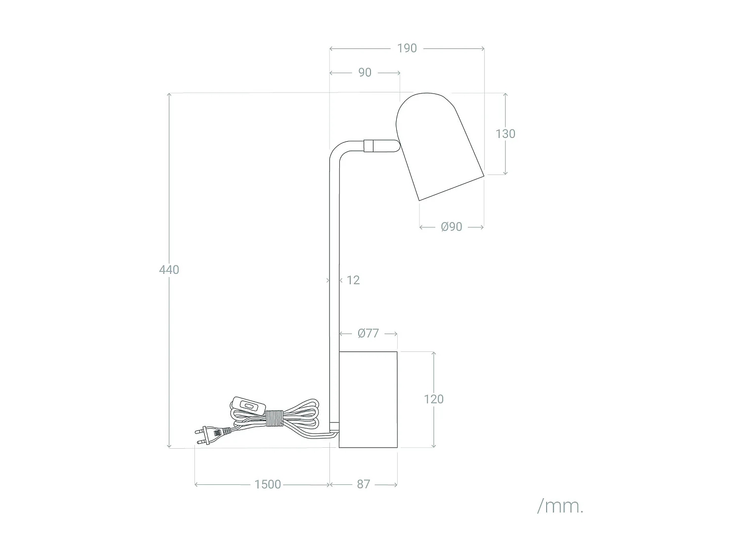 Lampe de Bureau Flex Métal Waal avec Porte-Crayons  Blanc