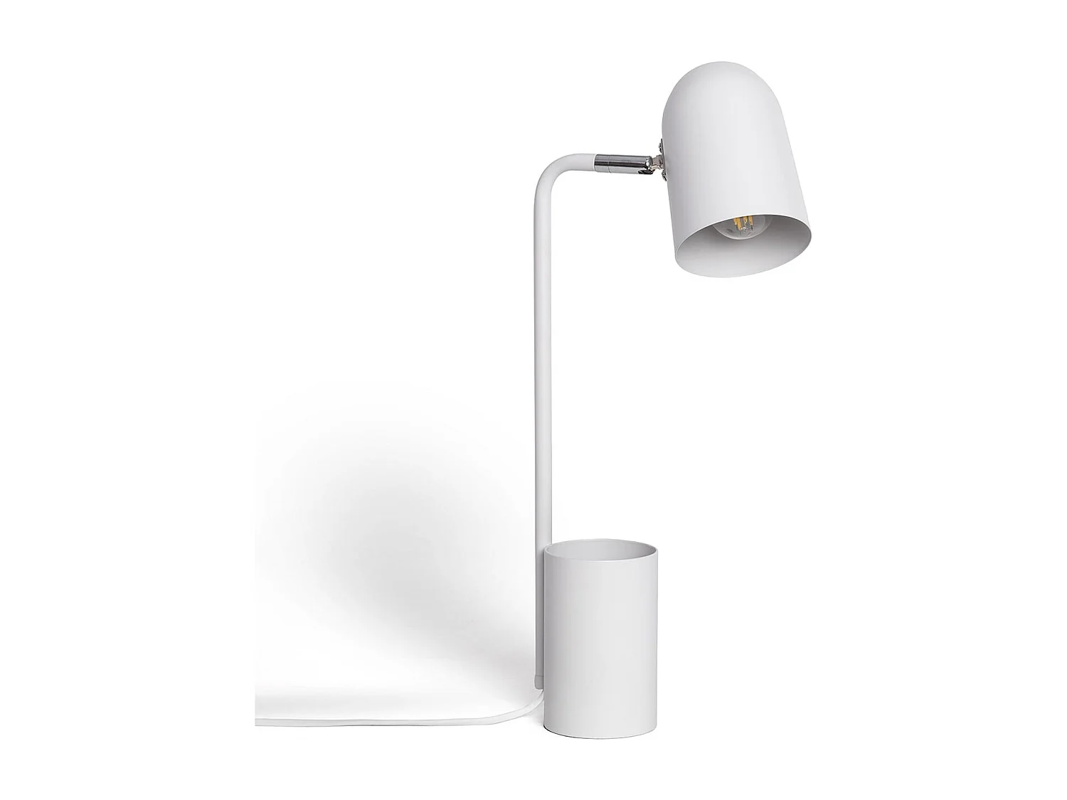 Lampe de Bureau Flex Métal avec Porte-Crayons Waal  Blanc