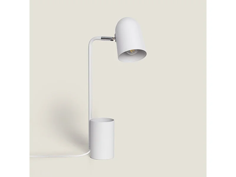 Lampe de Bureau Flex Métal Waal avec Porte-Crayons  Blanc