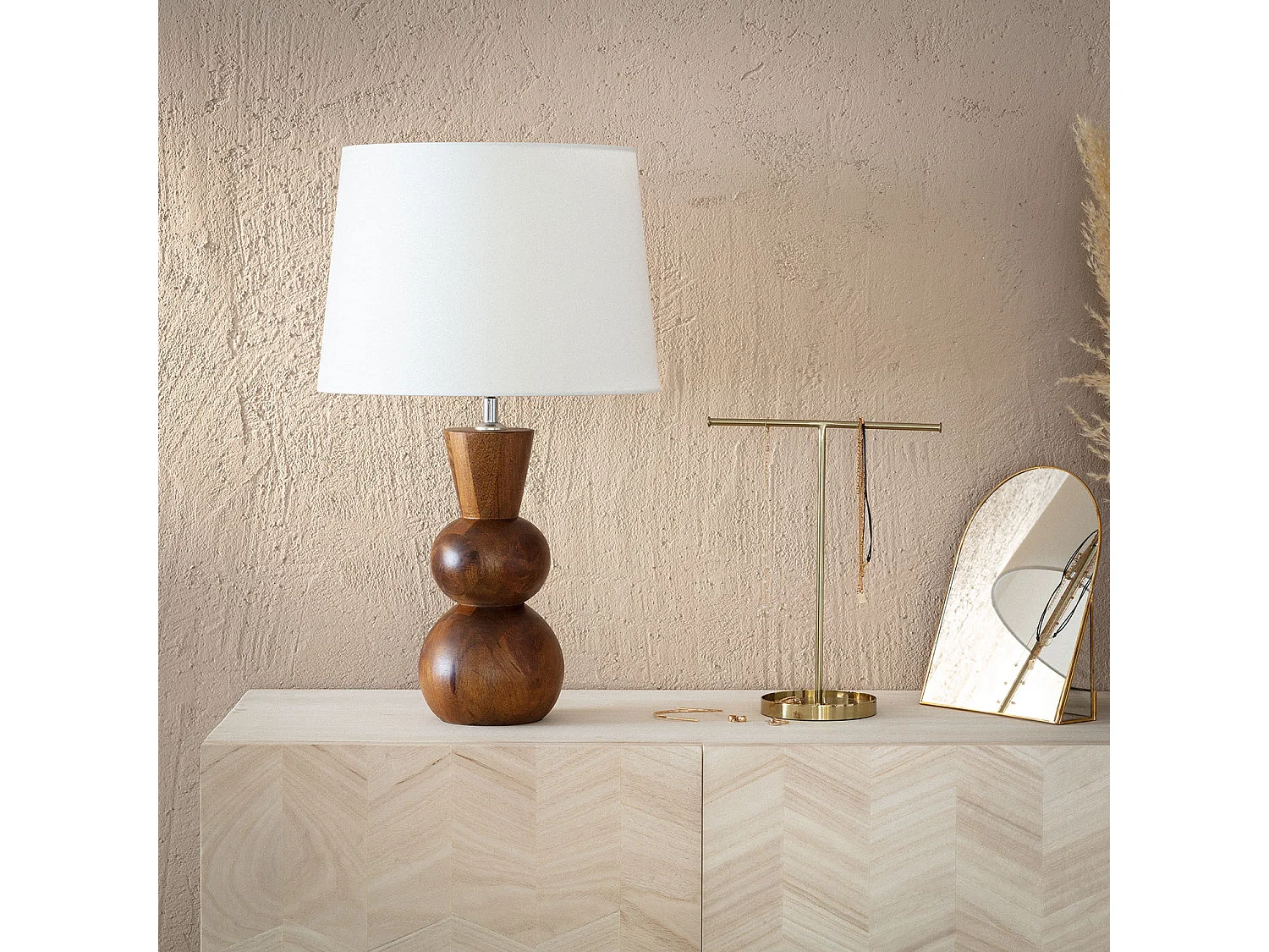 Lampe à Poser Bois Vinda ILUZZIA Naturel