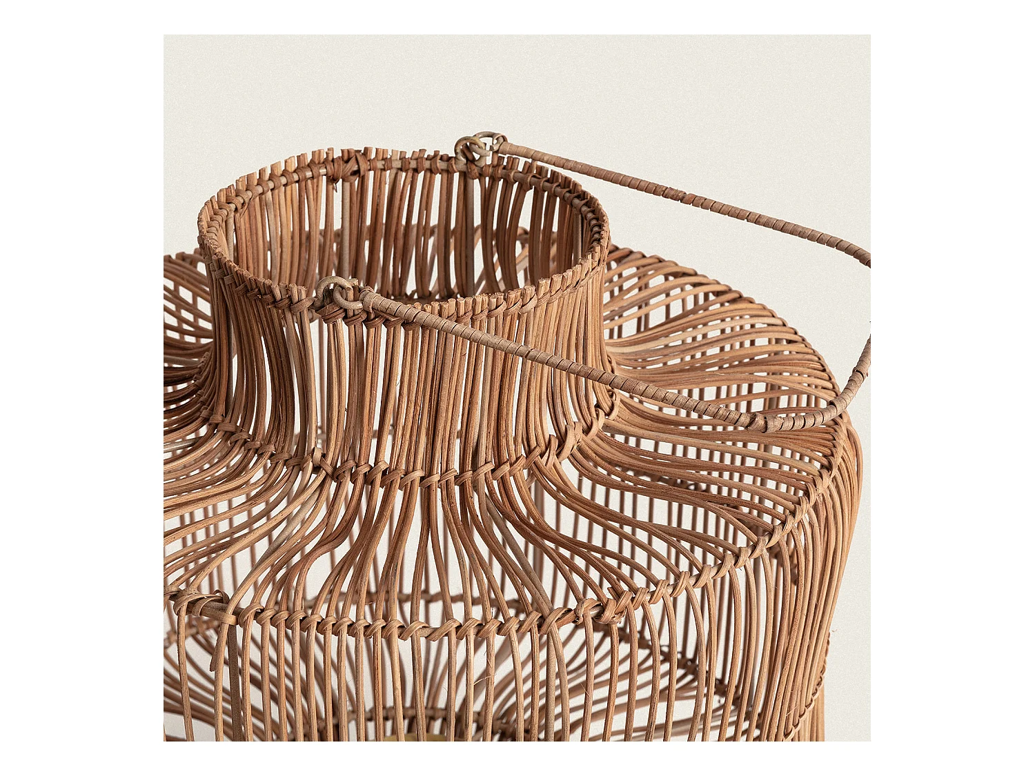 Lampada da Tavolo Rattan Masái Colore Naturale con Telecomando