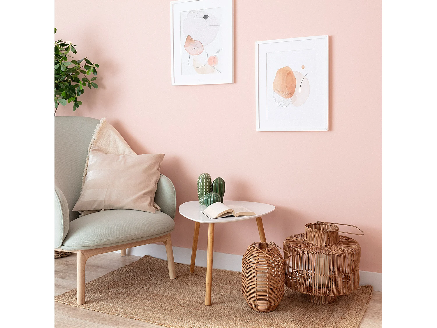 Lampada da Tavolo Rattan Masái Colore Naturale con Telecomando