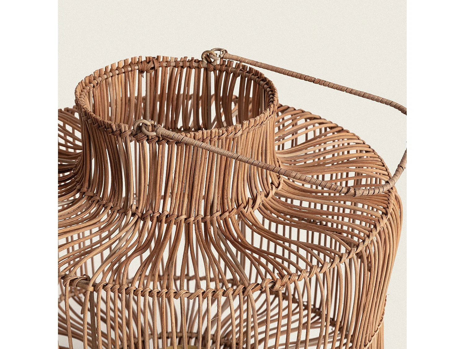 Lampada da Tavolo Rattan Masái Colore Naturale con Telecomando