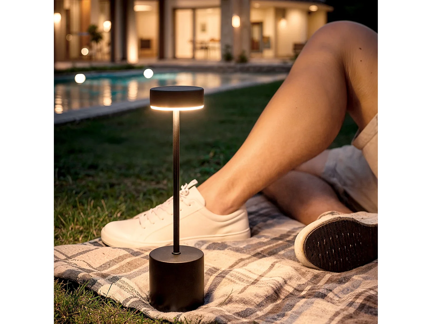 Lampada da Tavolo LED 2W Portatile con Batteria USB Ricaricabile Zimba Nero
