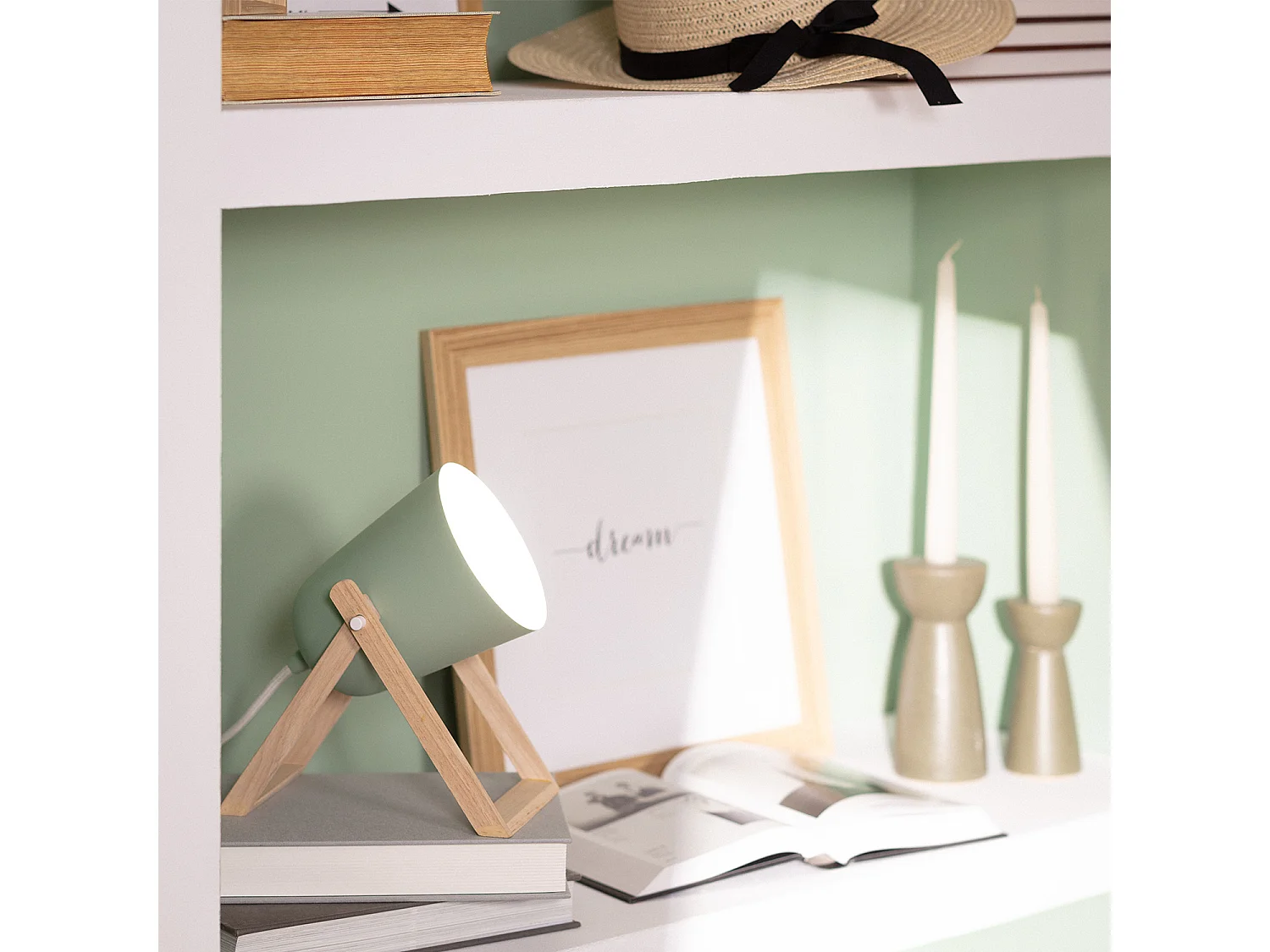 Lampe à Poser Métal Kiume Vert Céladon