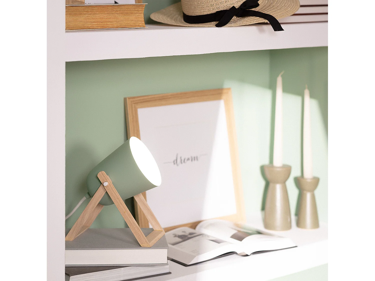 Lampe à Poser Métal Kiume Vert Céladon