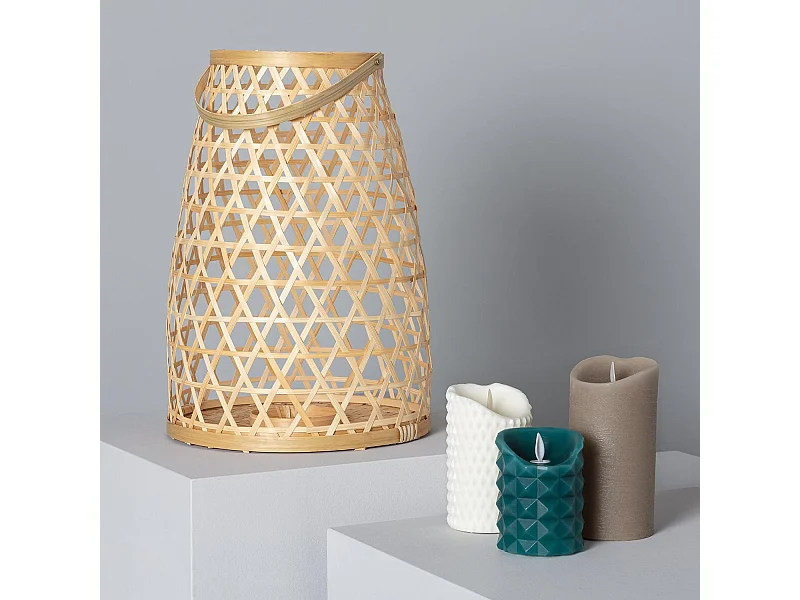 Lámpara de Mesa Bambú Sumailla Color Natural con Control Remoto