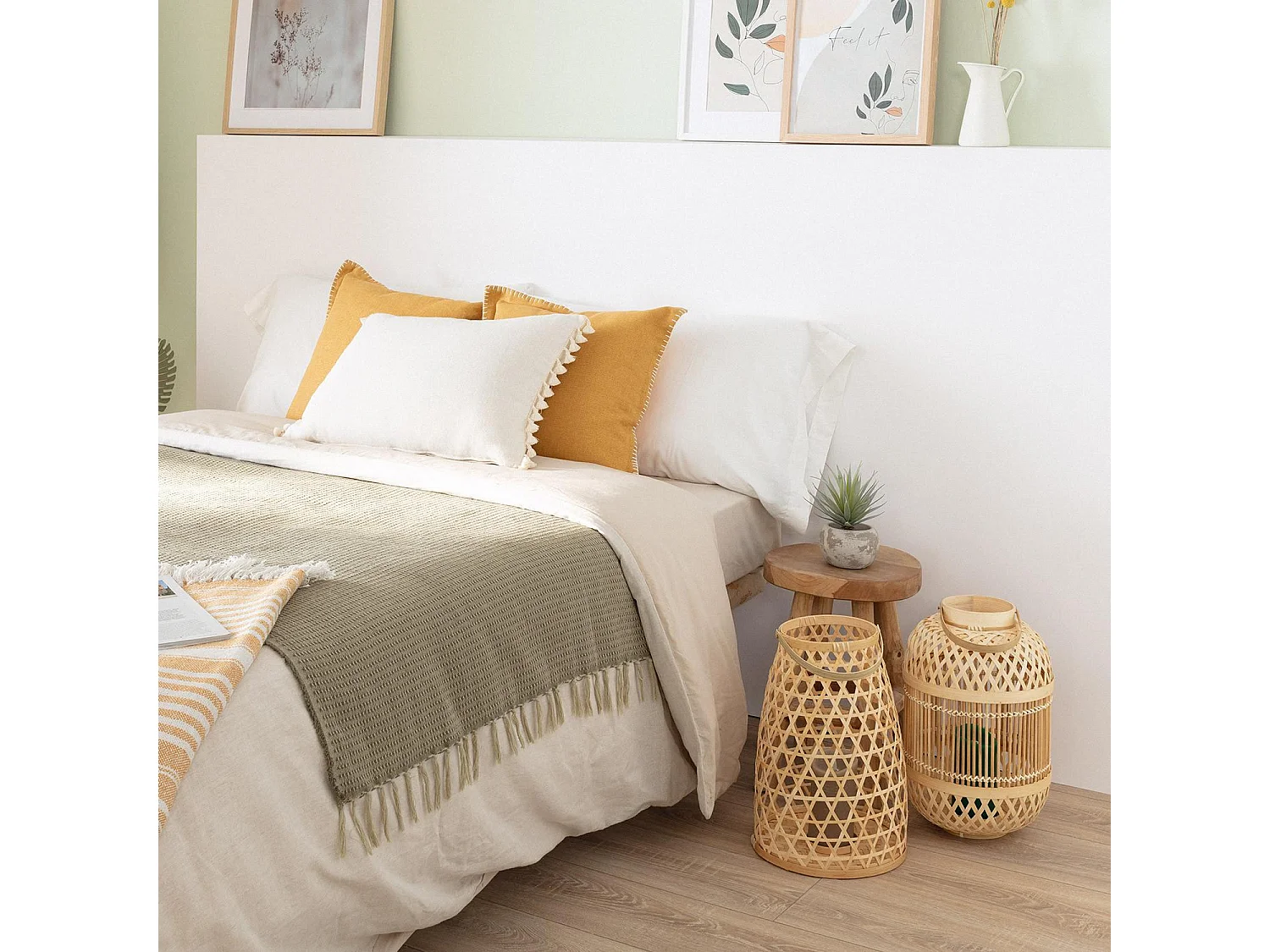 Lampada da Tavolo Bambú Sumailla Colore Naturale con Telecomando