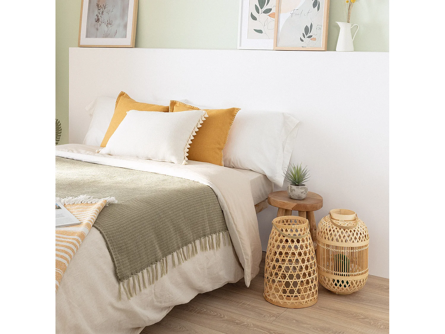 Lampada da Tavolo Bambú Sumailla Colore Naturale con Telecomando