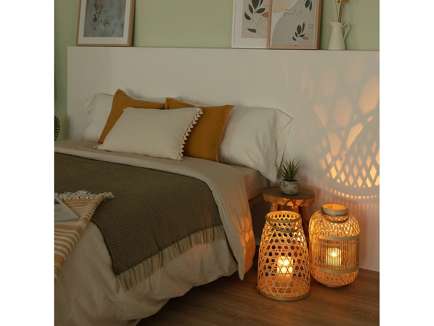 Lampada da Tavolo Bambú Sumailla Colore Naturale con Telecomando