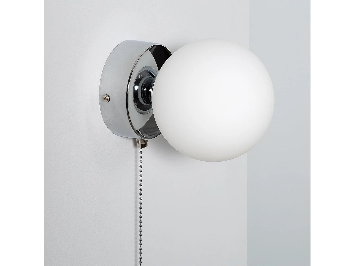 Applique da Parete Metallo e Vetro Silver Orbit Bianco