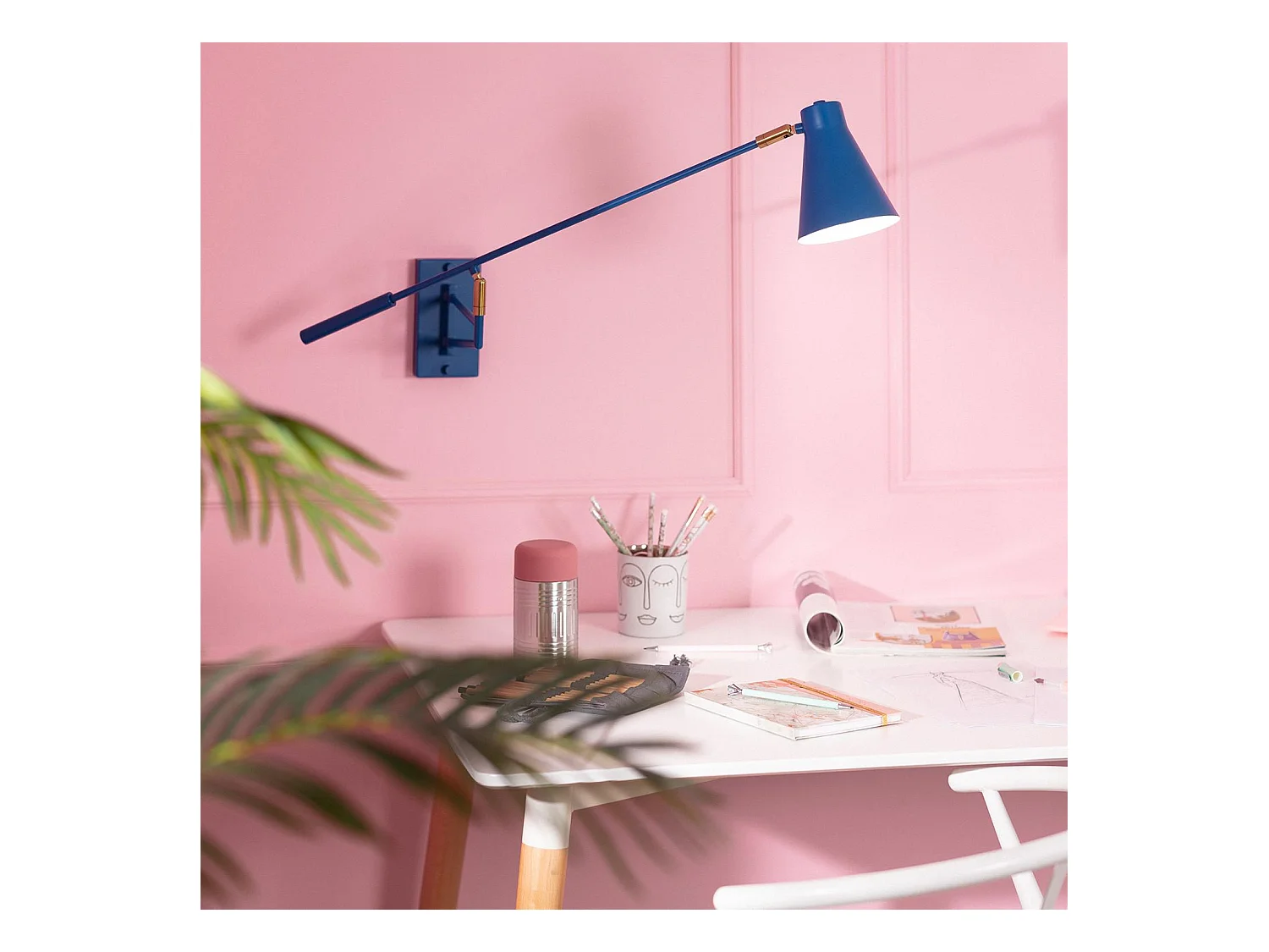 Lampe Murale Articulée Métal Talda Bleu