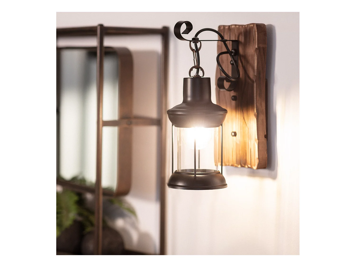 Lampe Murale Bois et Métal Fanala Noir