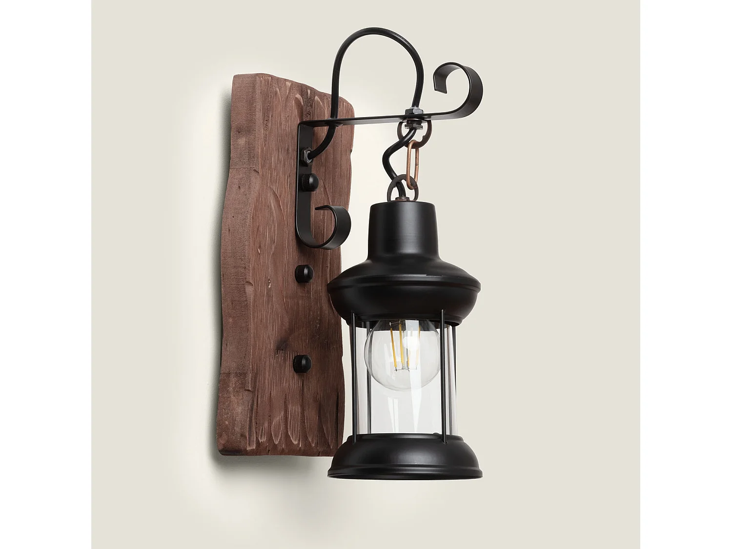 Lampe Murale Bois et Métal Fanala Noir