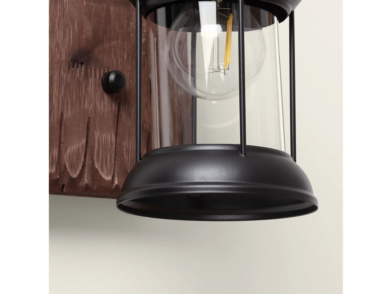 Lampe Murale Bois et Métal Fanala Noir