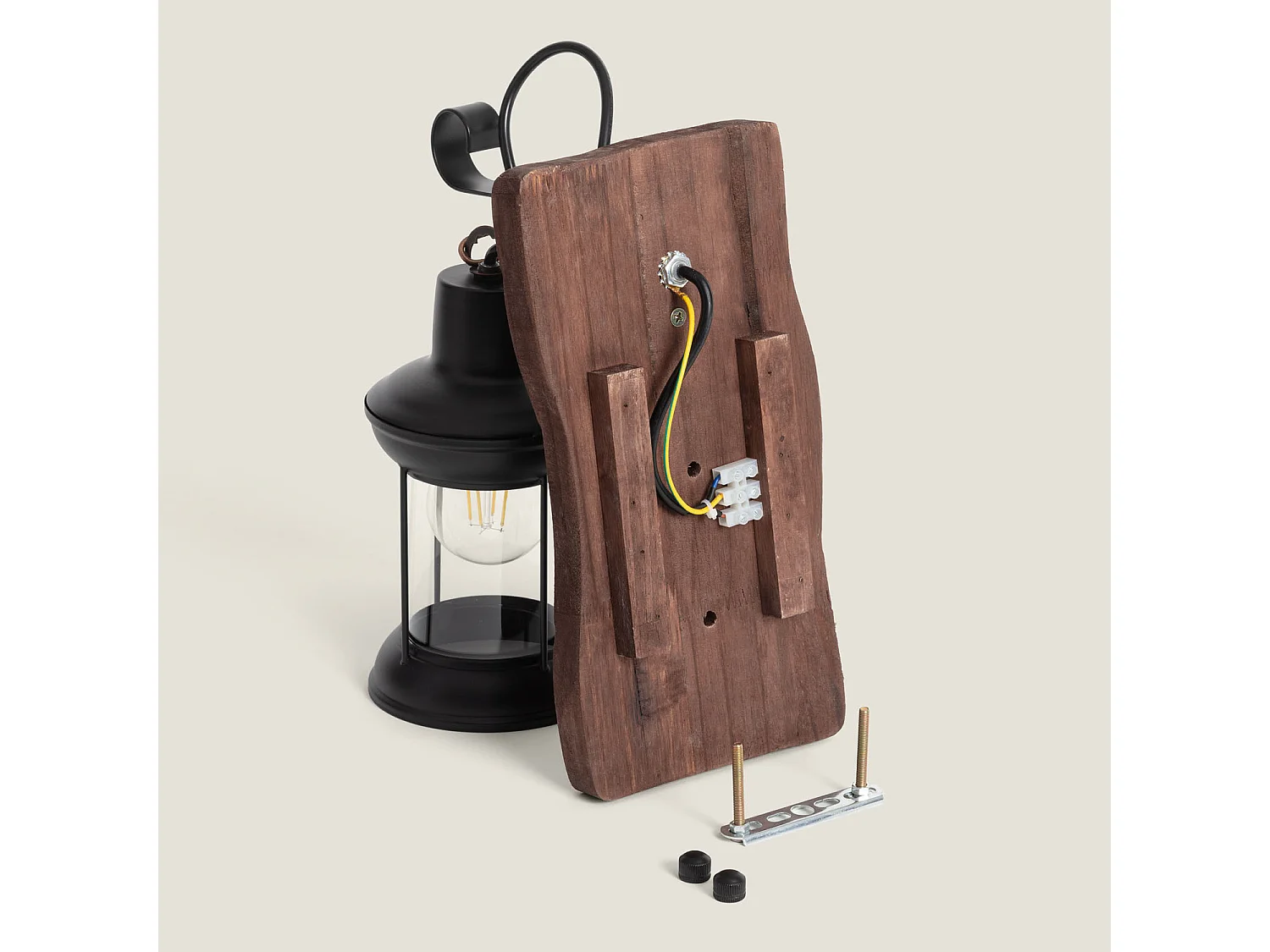 Lampe Murale Bois et Métal Fanala Noir