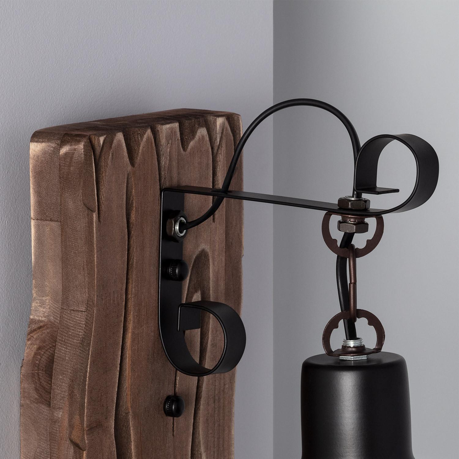 Lampe Murale Bois et Métal Fanala Noir