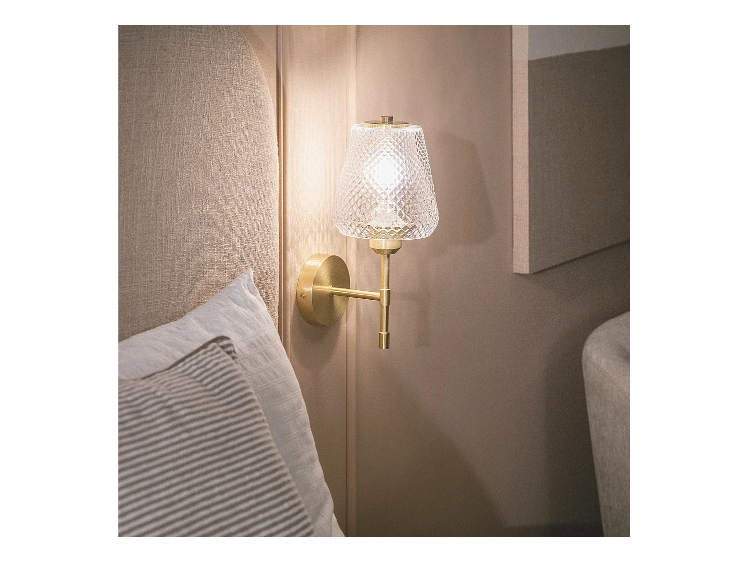 Applique da Parete Metallo e Vetro Stiklu Oro