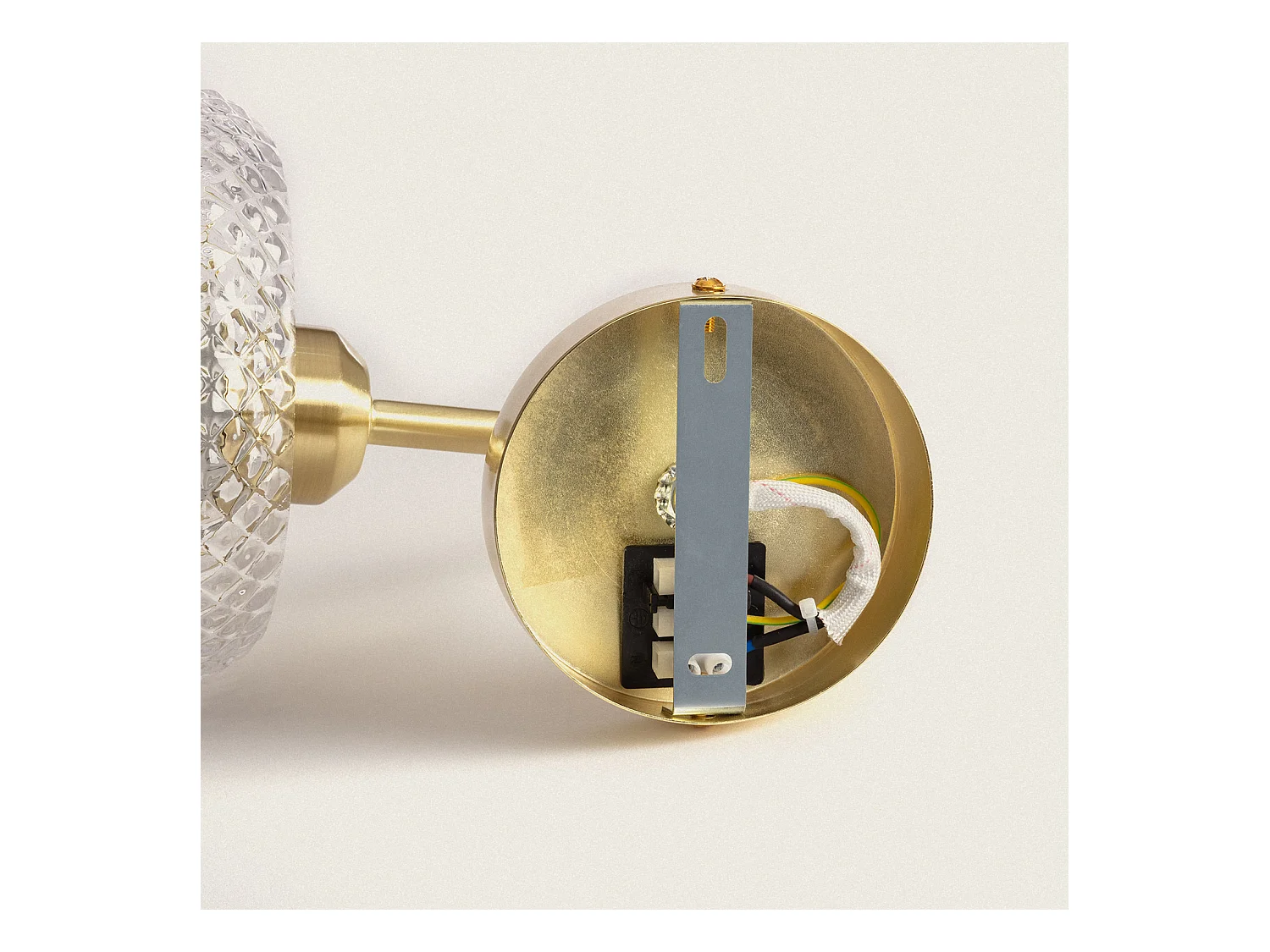 Applique da Parete Metallo e Vetro Stiklu Oro