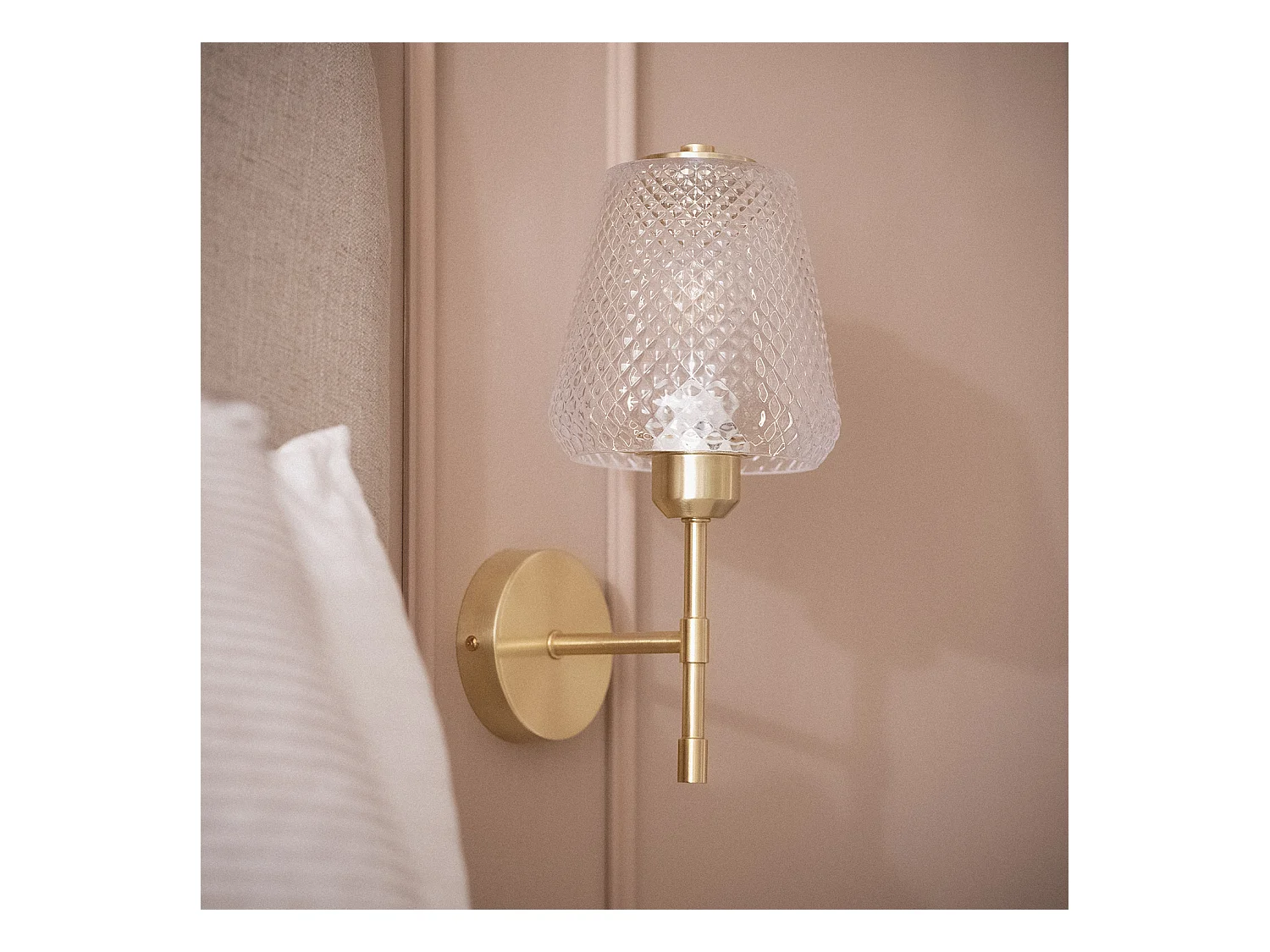 Applique da Parete Metallo e Vetro Stiklu Oro