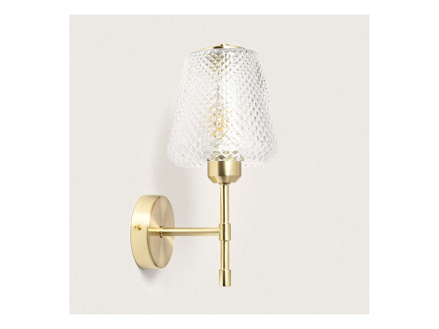 Lampe Murale Métal et Verre Stiklu  Doré