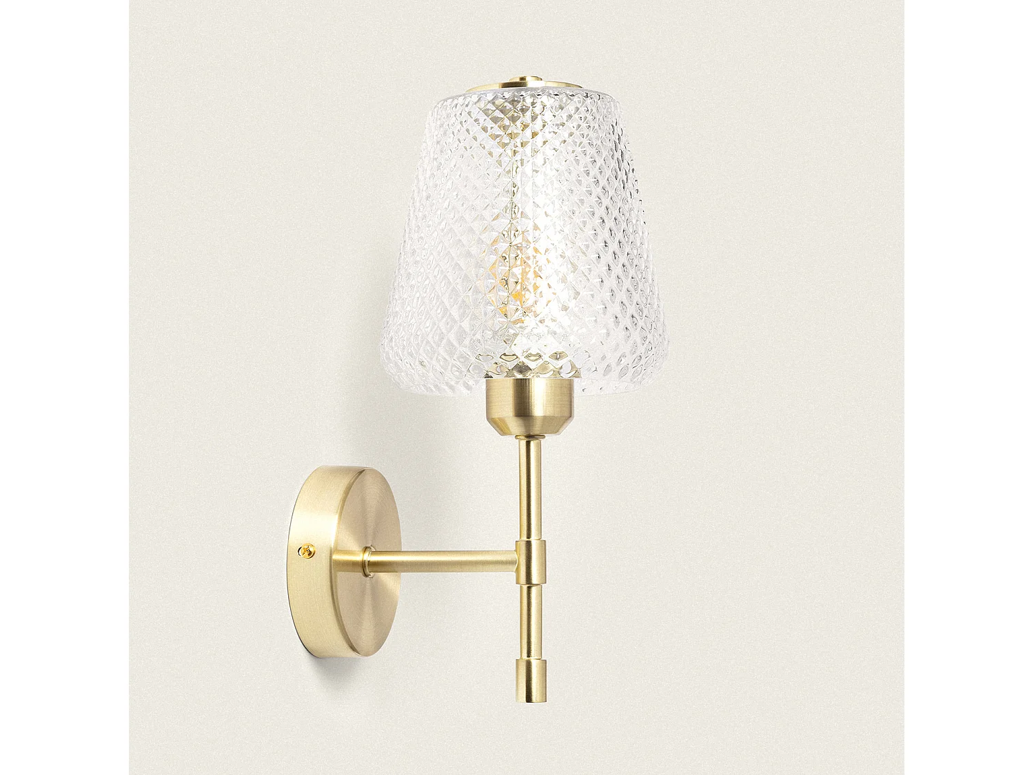 Applique da Parete Metallo e Vetro Stiklu Oro