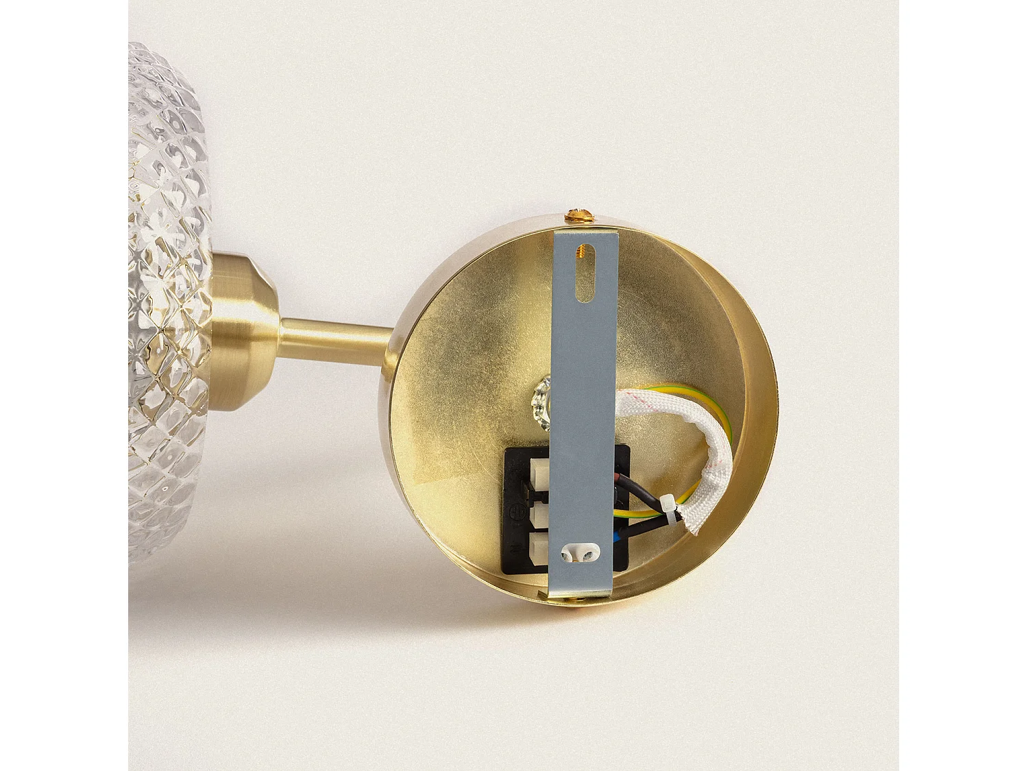 Lampe Murale Métal et Verre Stiklu  Doré