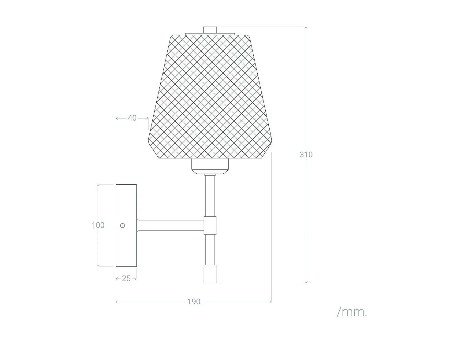 Lampe Murale Métal et Verre Stiklu  Doré