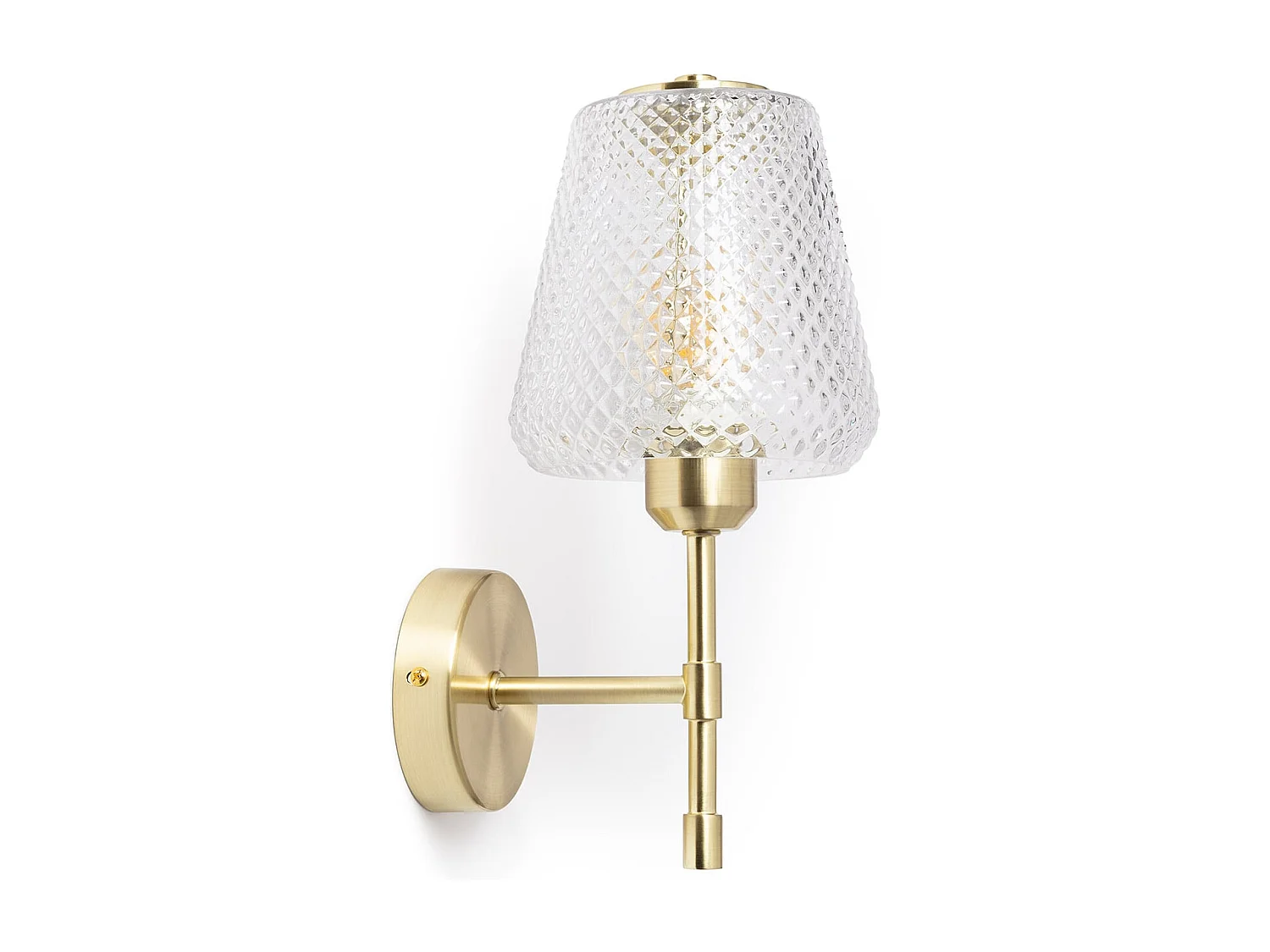 Aplique de Pared Metal y Cristal Stiklu Dorado