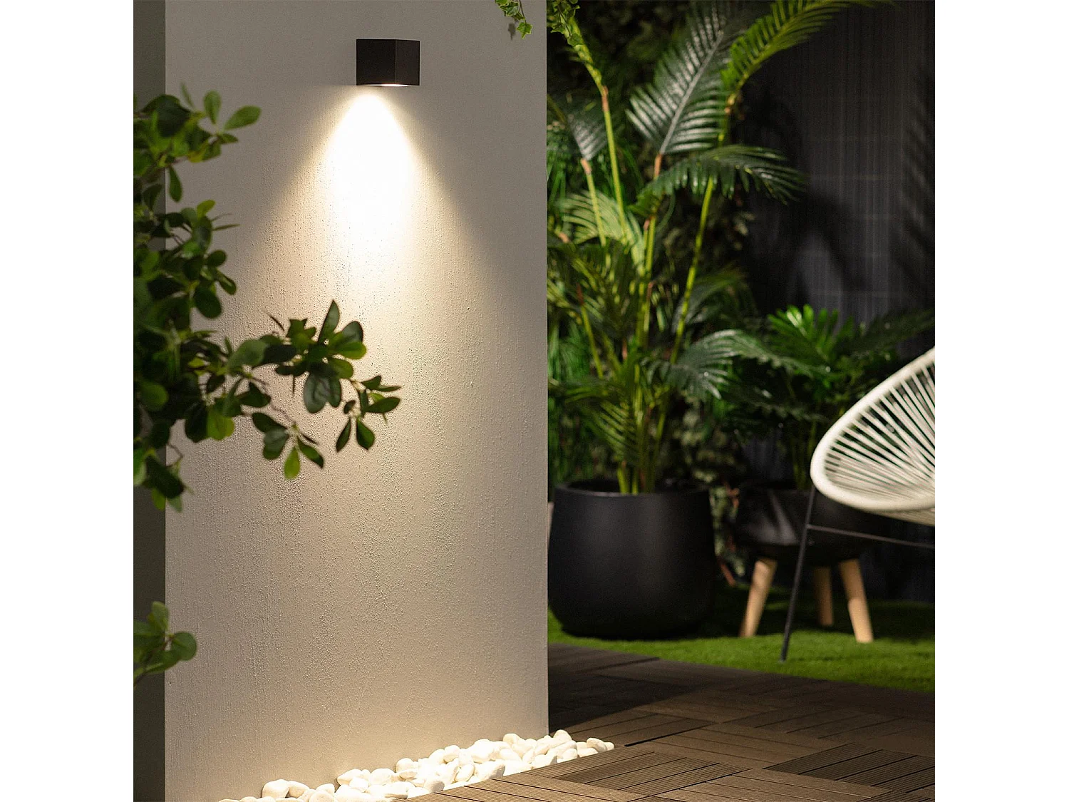 Applique Murale Extérieure Miseno Noire  Noir