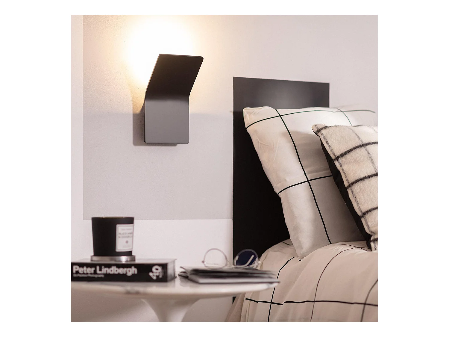 Applique Murale LED Aluminium Lerna 6W Noire 2700K Blanc chaud