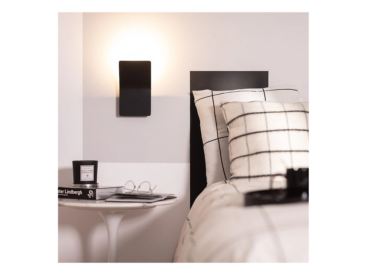 Aplique de Pared LED 6W de Aluminio Lerna Negro 2700K Blanco Cálido