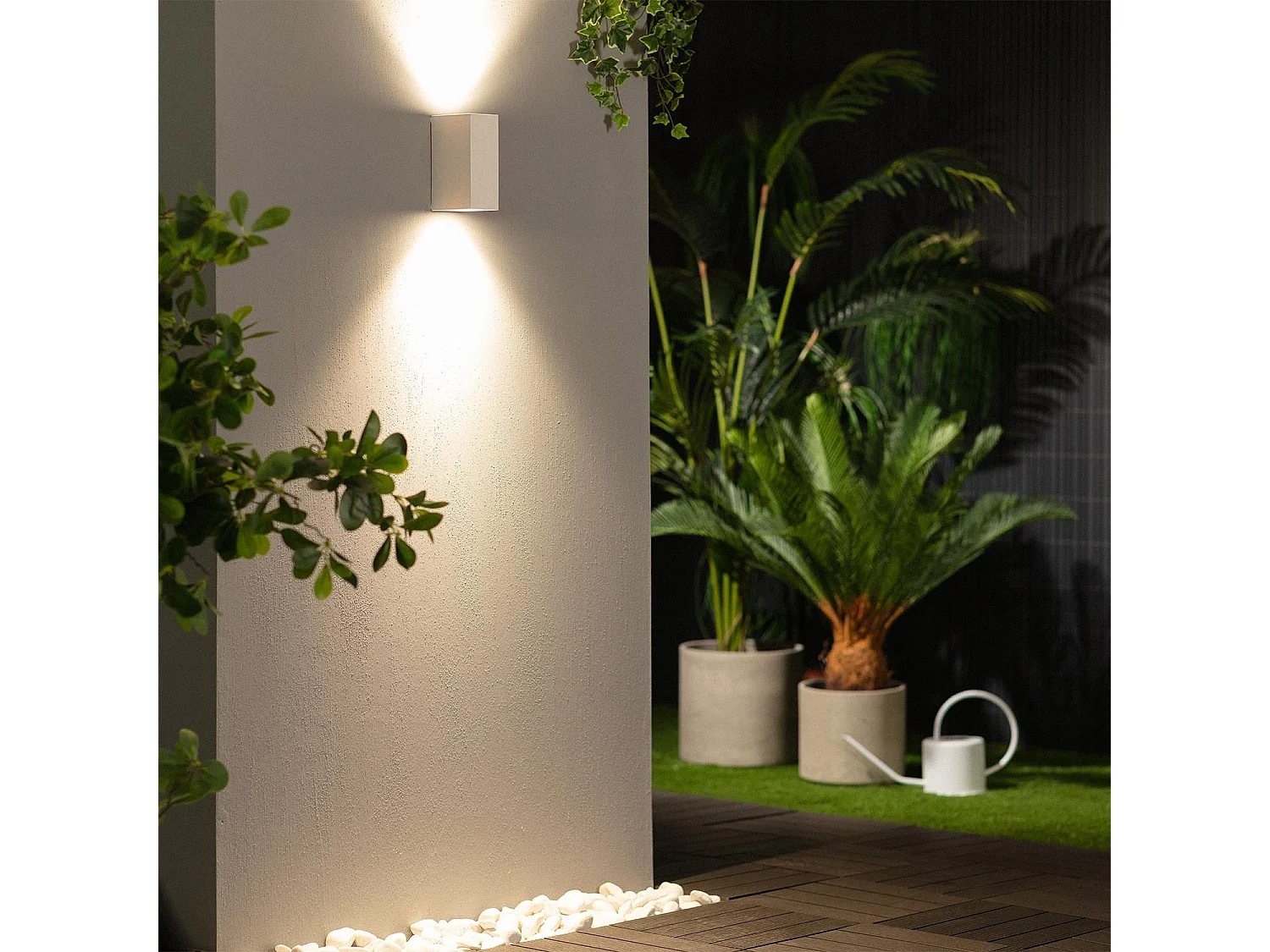 Applique Murale Extérieure Miseno Éclairage Double Face Blanche  Blanc