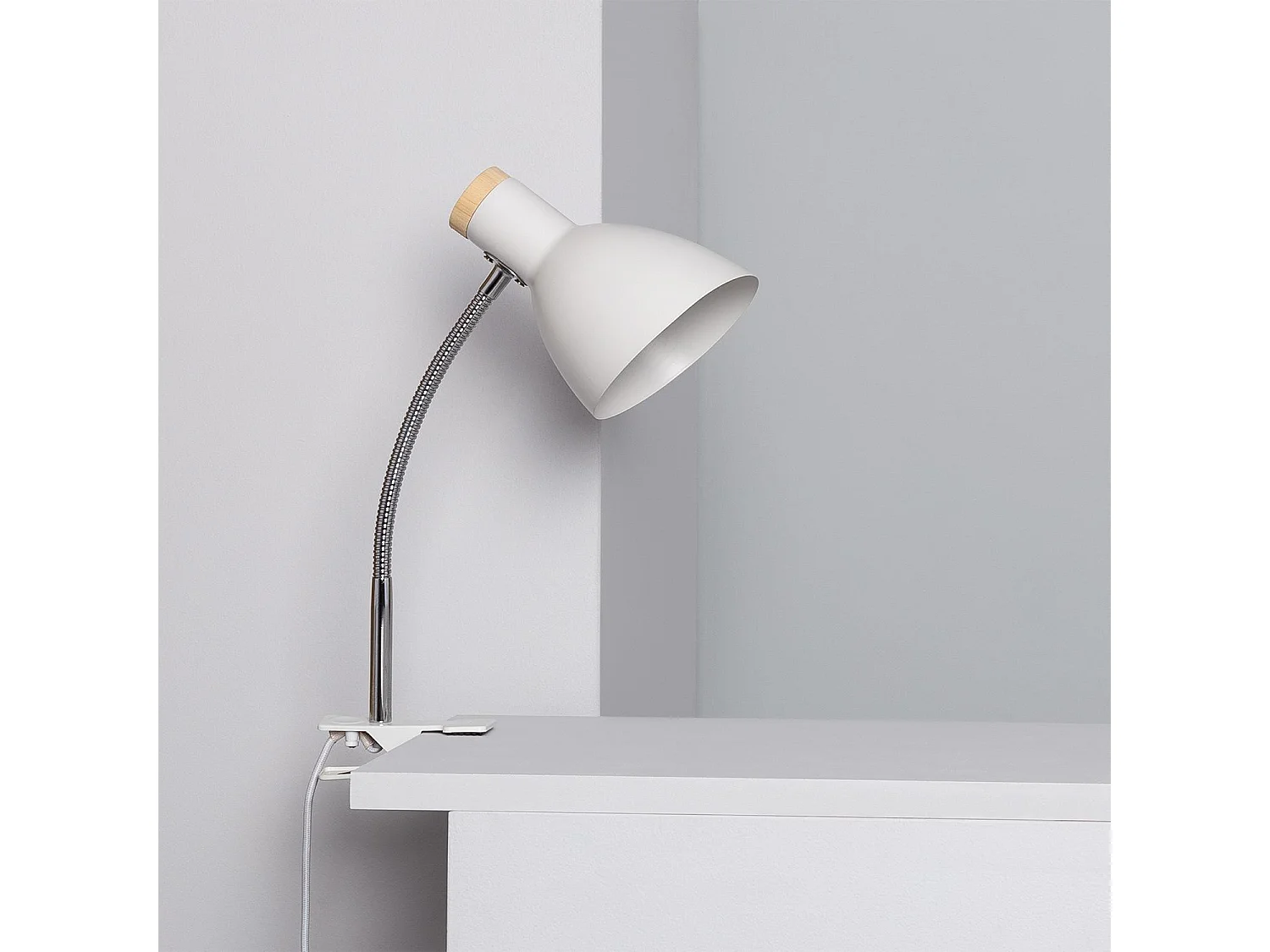 Lampe de Bureau Flex Métal Benzal avec Pince Blanc