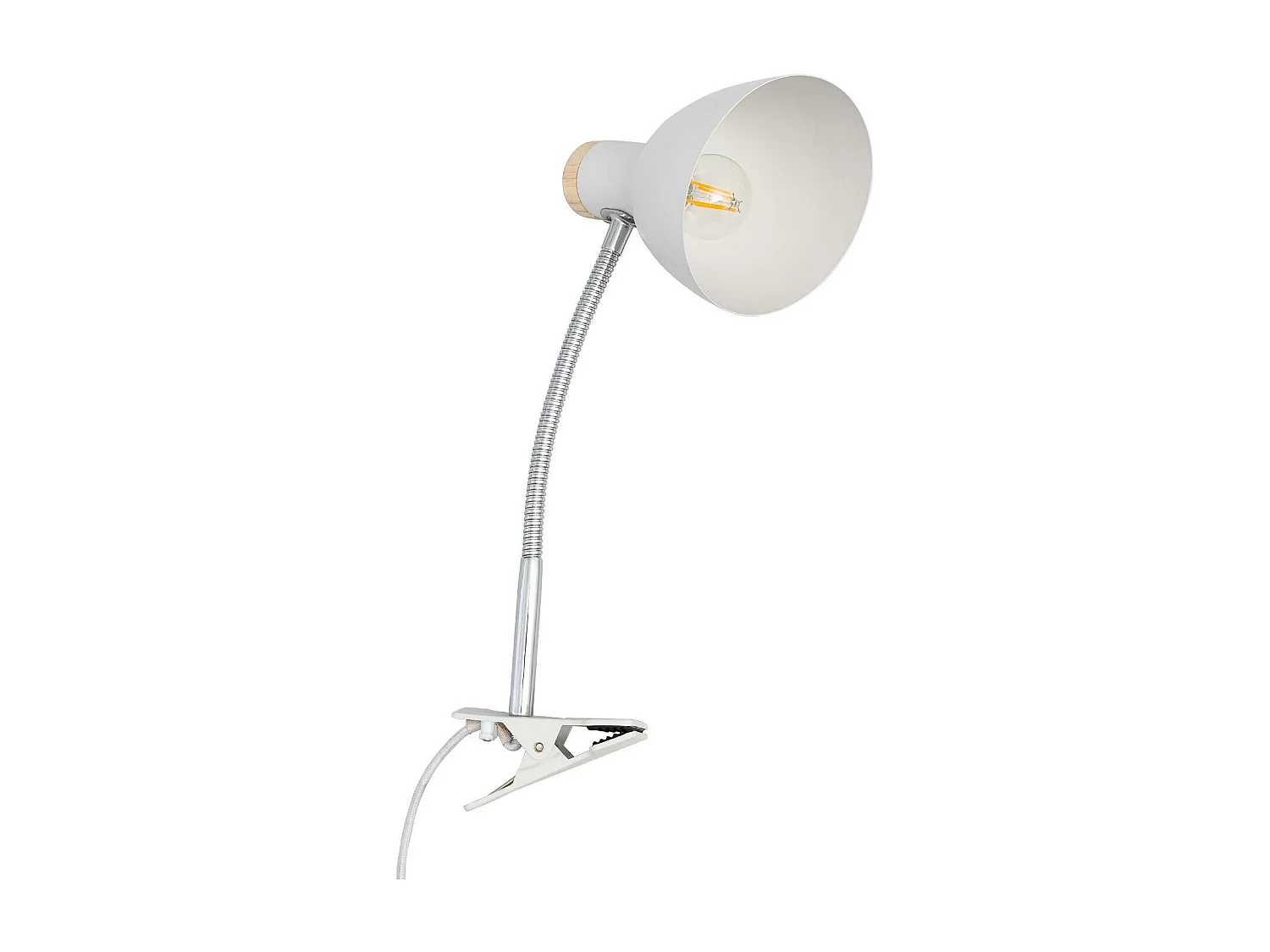 Lampe de Bureau Flex Métal Benzal avec Pince Blanc