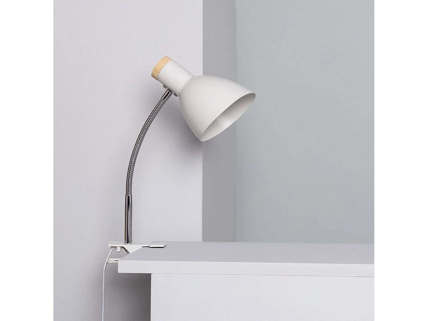 Lampe de Bureau Flex Métal Benzal avec Pince Blanc