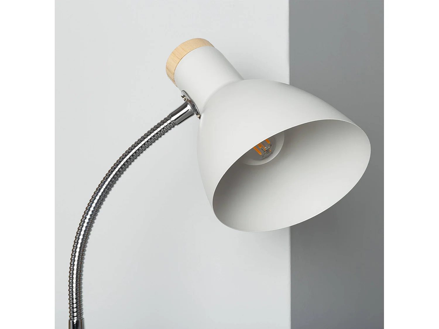 Lampe de Bureau Flex Métal Benzal avec Pince Blanc