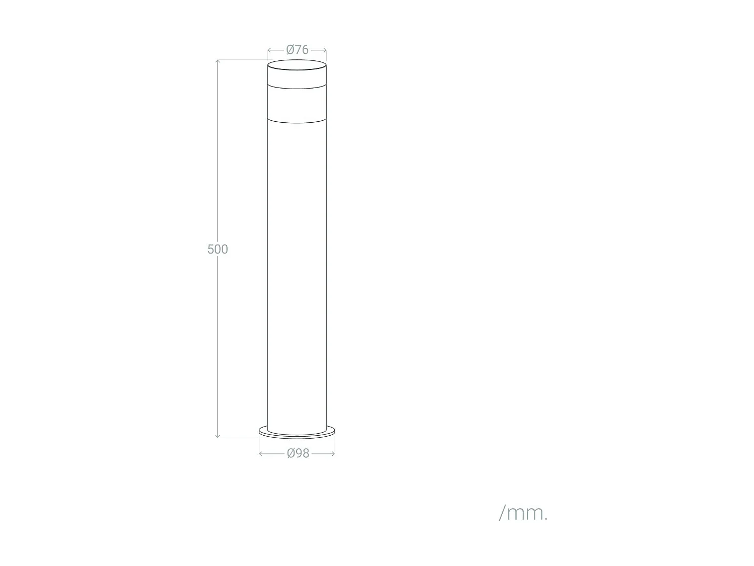 Balise LED Extérieur 5W en Saillie sur Pied 50cm Acier Inoxydable Inti Inox 3000K Blanc chaud