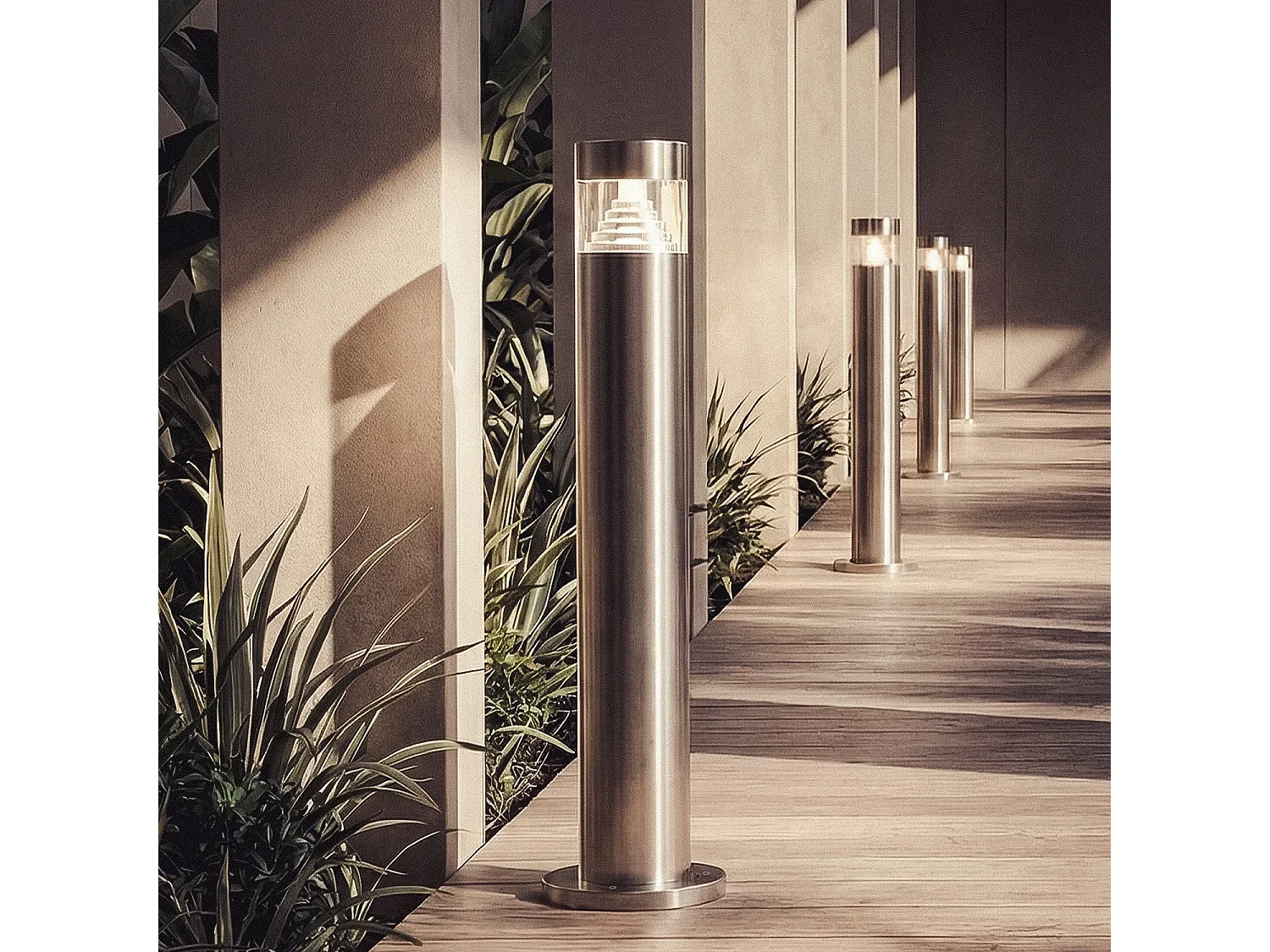 Balise LED Extérieur 5W en Saillie sur Pied 50cm Acier Inoxydable Inti Inox 3000K Blanc chaud