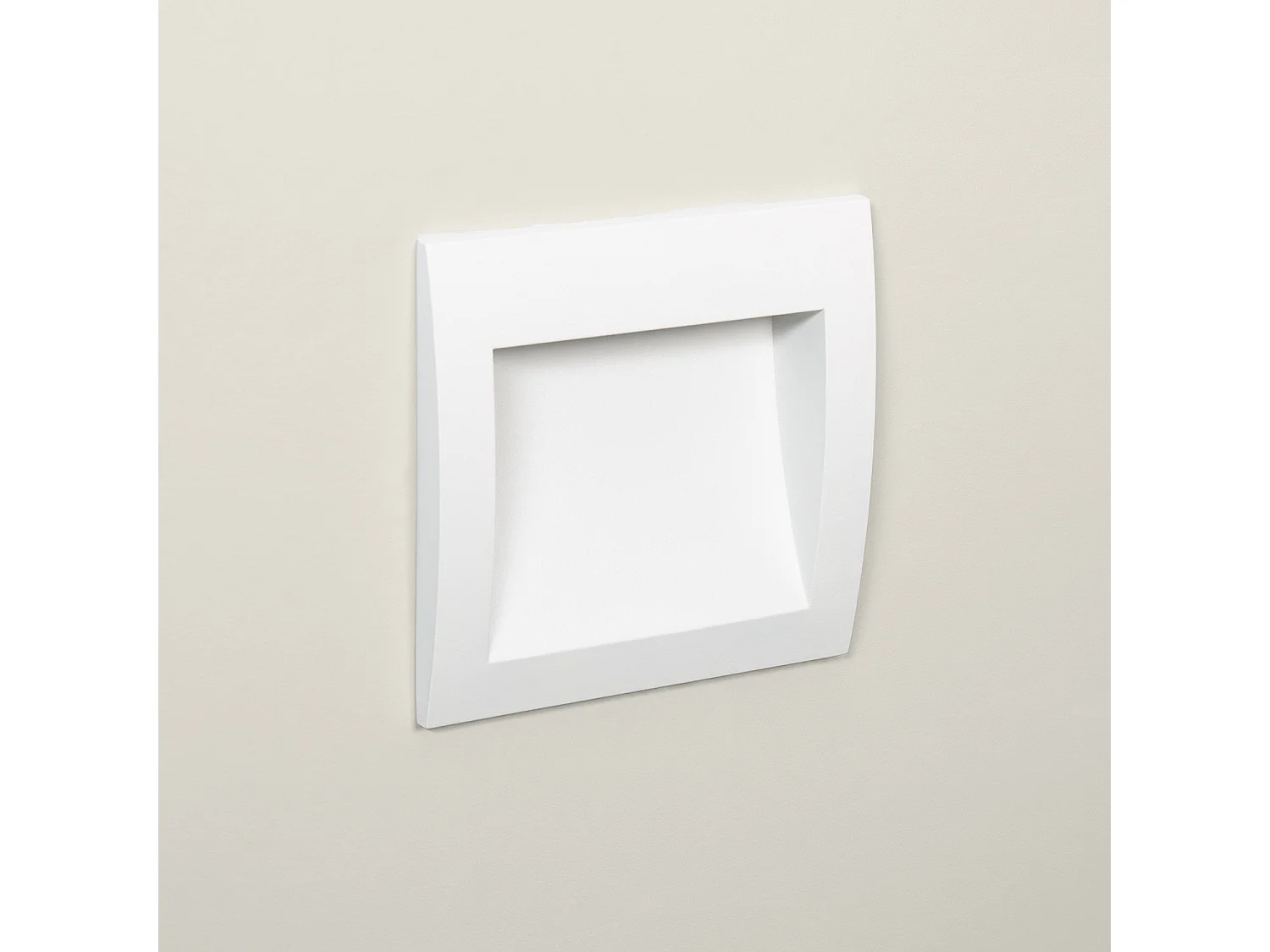 Balise LED Extérieure 4W Encastrable Carrée Blanche en Aluminium Natt  2700K Blanc chaud