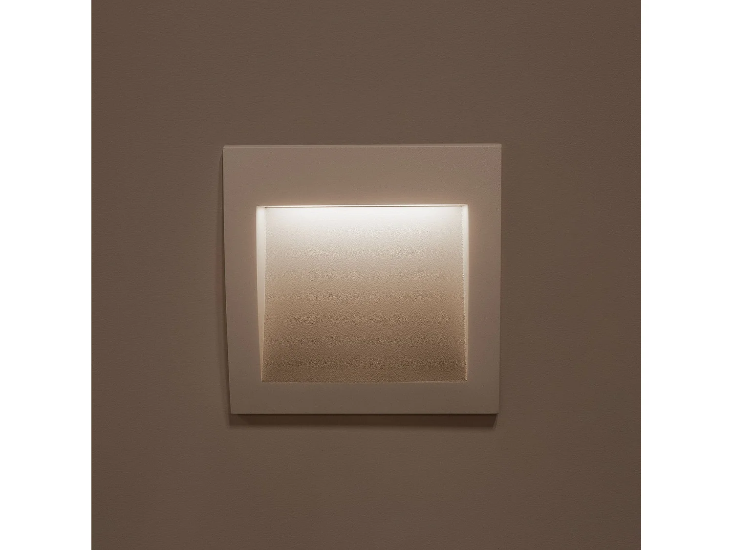 Balise LED Extérieure 4W Encastrable Carrée Blanche en Aluminium Natt  2700K Blanc chaud