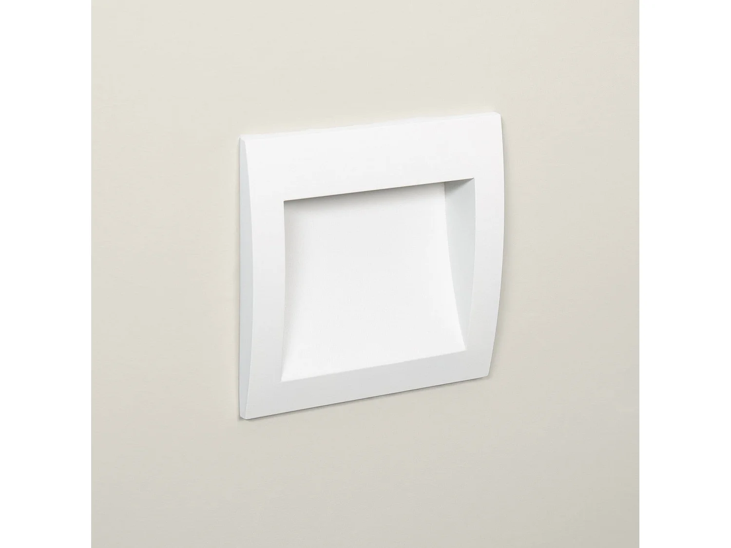 Balise LED Extérieure 4W Encastrable Carrée Blanche en Aluminium Natt  2700K Blanc chaud