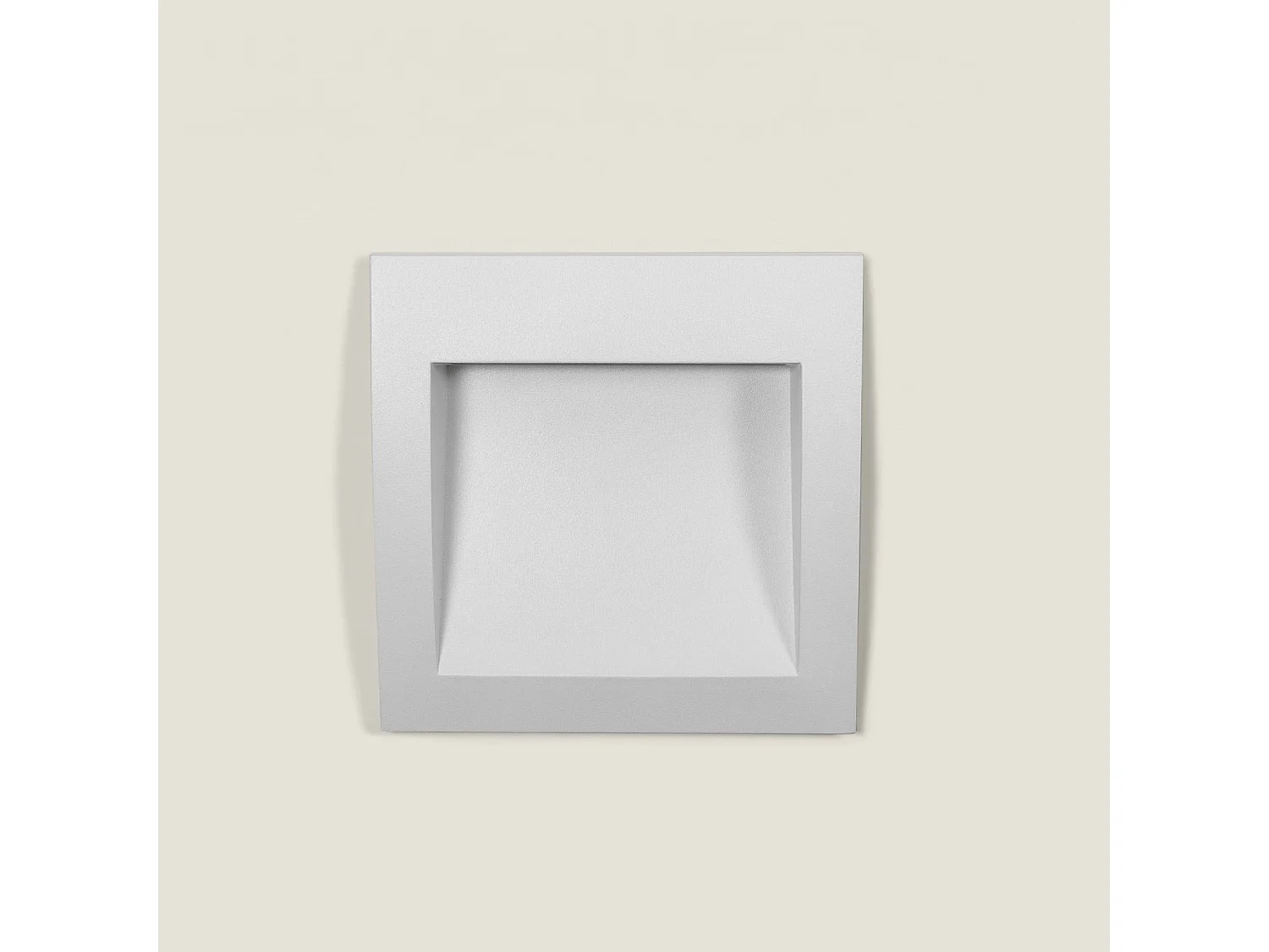 Balise LED Extérieure 4W Encastrable Carrée Blanche en Aluminium Natt  2700K Blanc chaud